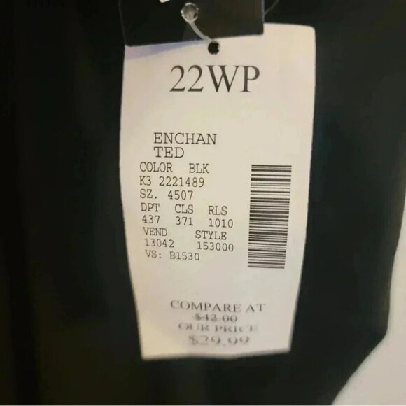 Fashion Bug Trousers 22WP 22 Petite Black Academia Preppy Office NWT 40wx26L VTG - Picture 6 of 10